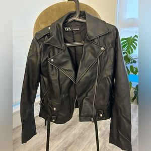 Zara - Black Faux Leather Jacket - Women’s - Size US S